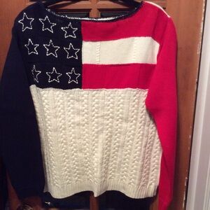 NWT Villager Sport American Flag Sweater, M